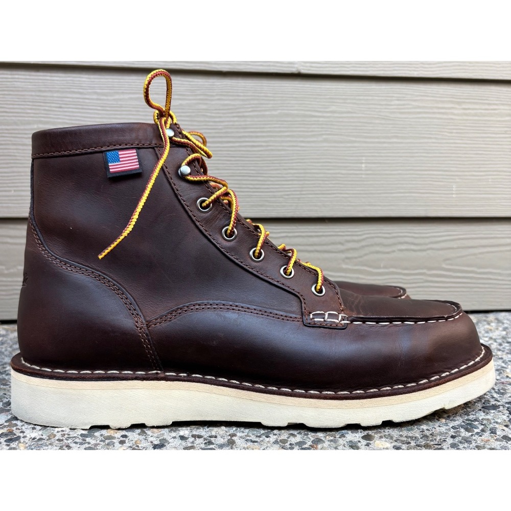Danner Bull Run Moc Toe 6 Brown Steel Toe Work Boots 15564 Mens 12 EE Wide USA